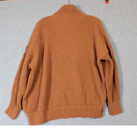 Aerie Oversized Turtleneck‎ Ribbed Knit Sweater Rust Orange XS TP - Picture 6 of 6
